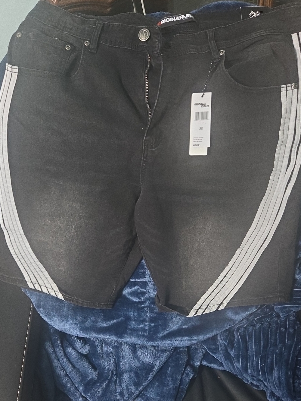 Men’s Black Shorts with Gray Side Stripes
